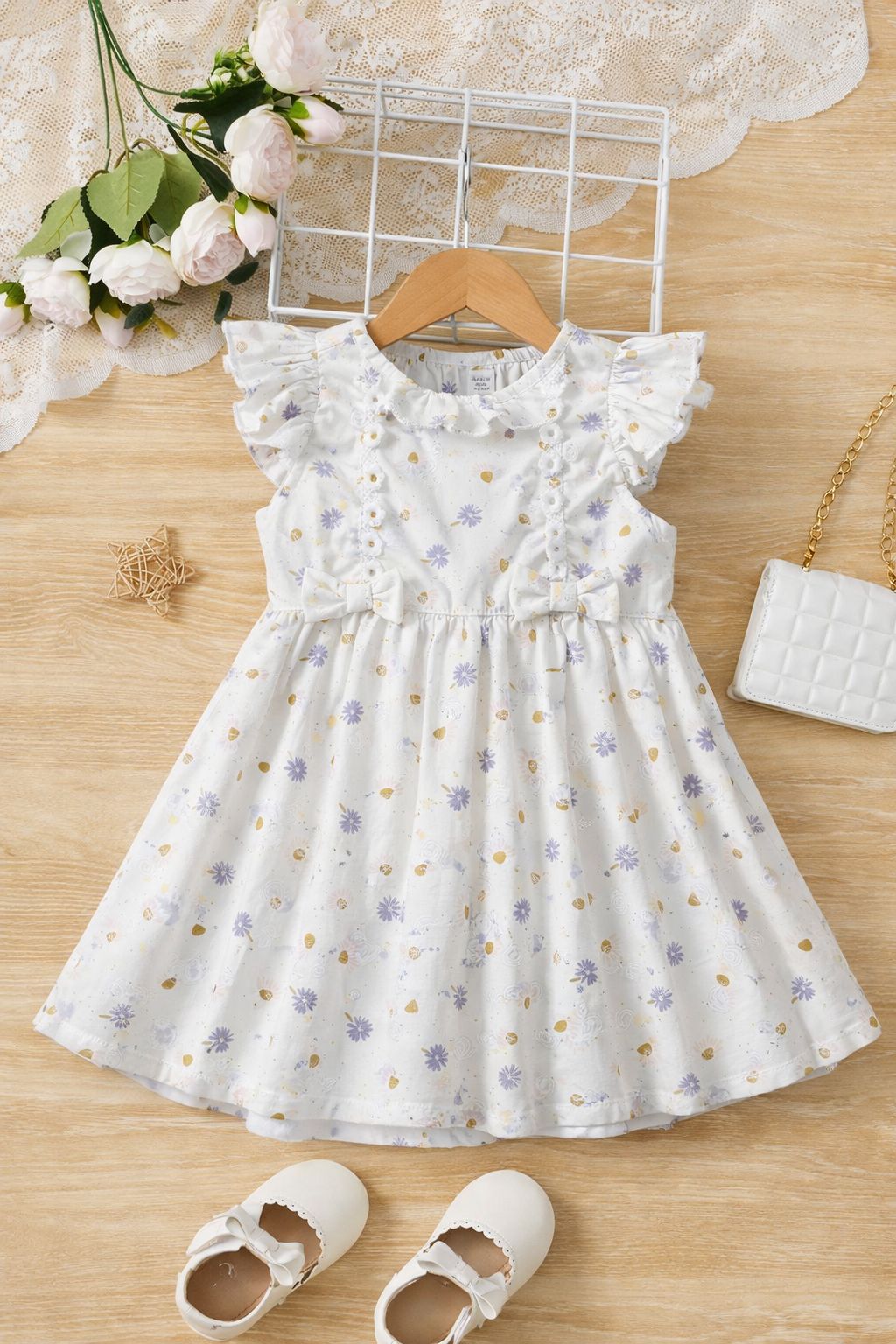 دريس بناتي مطبوع ورد