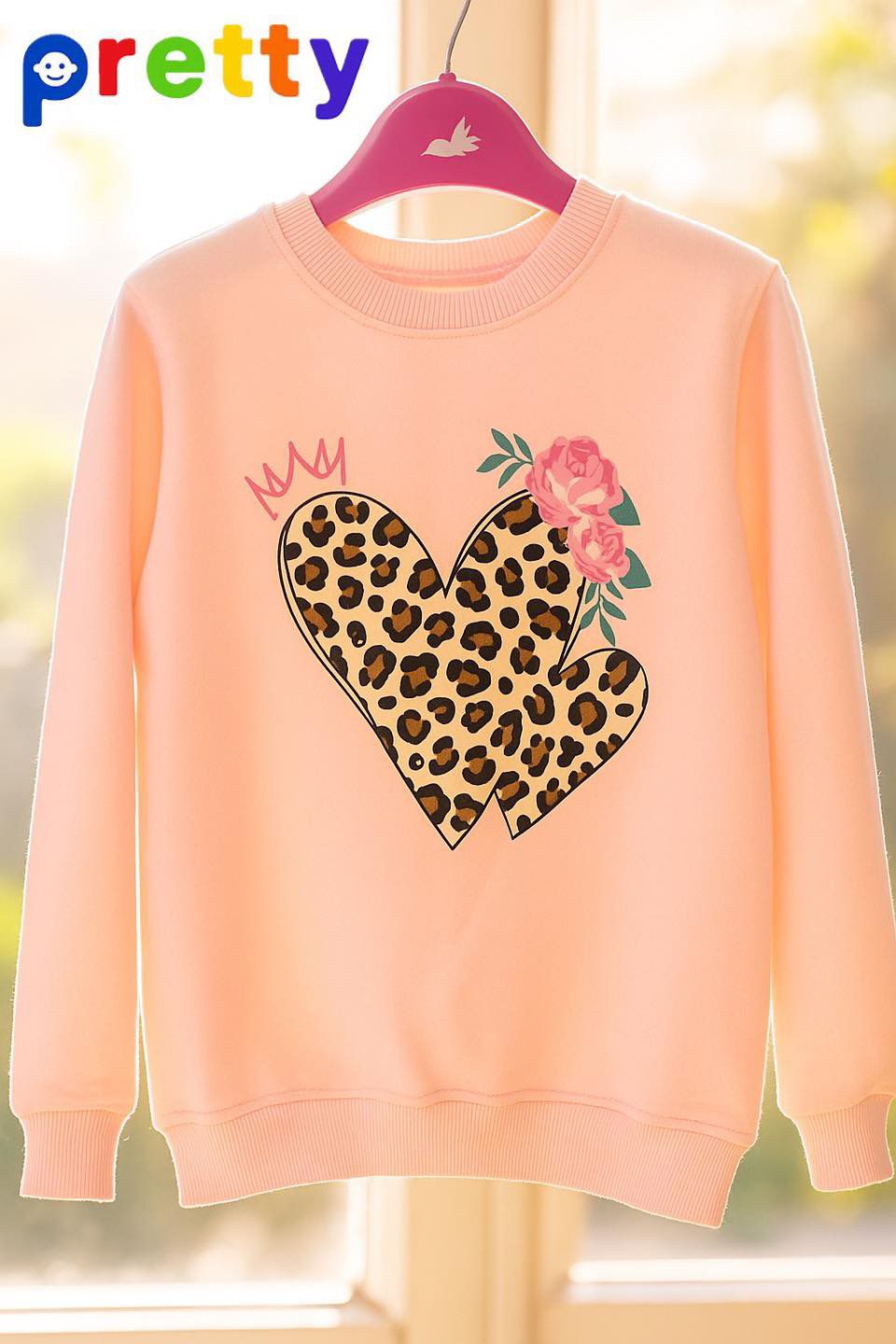 سويتشيرت خريفي بناتي قلب