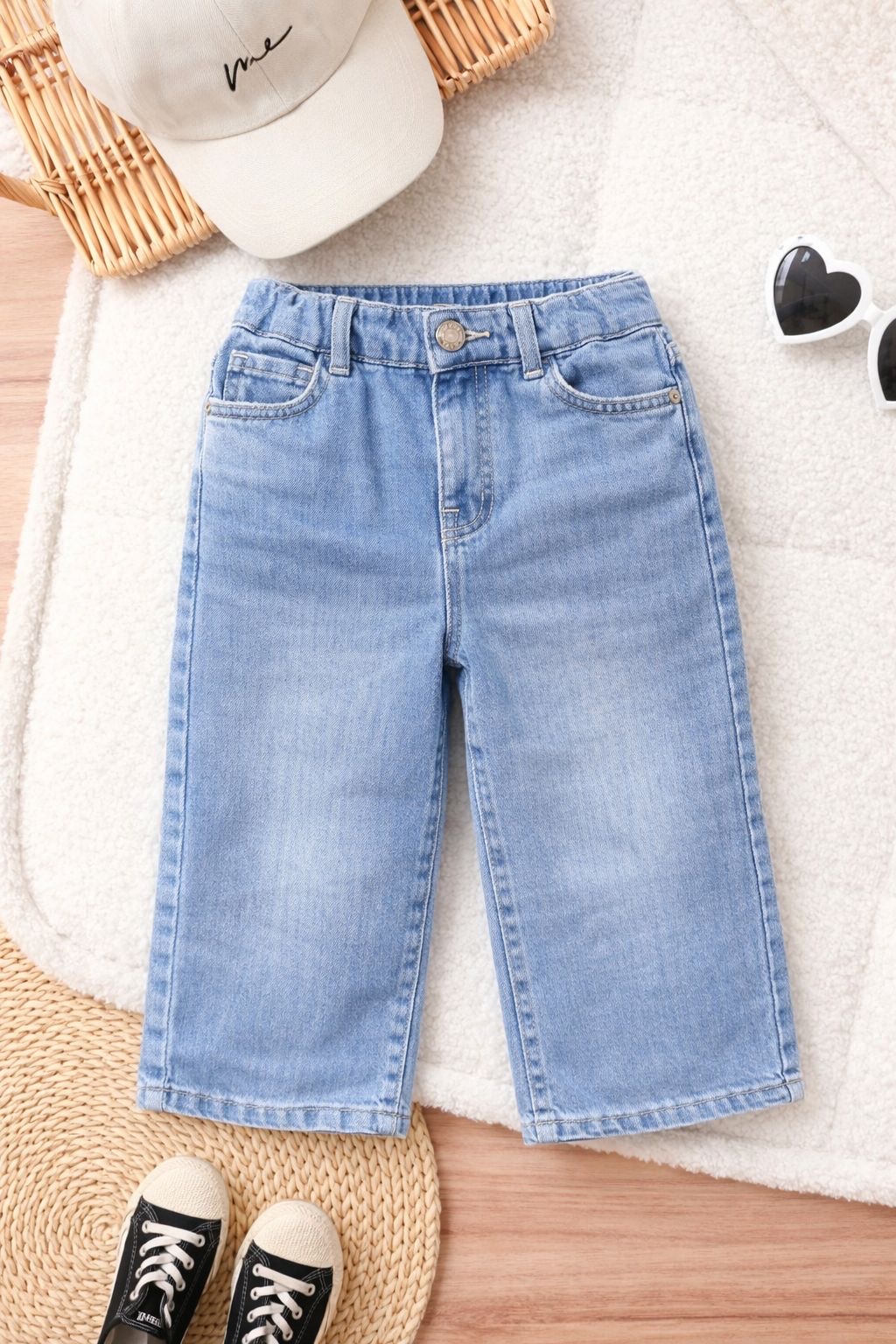 جينز بناتي بيبي وايد ليج