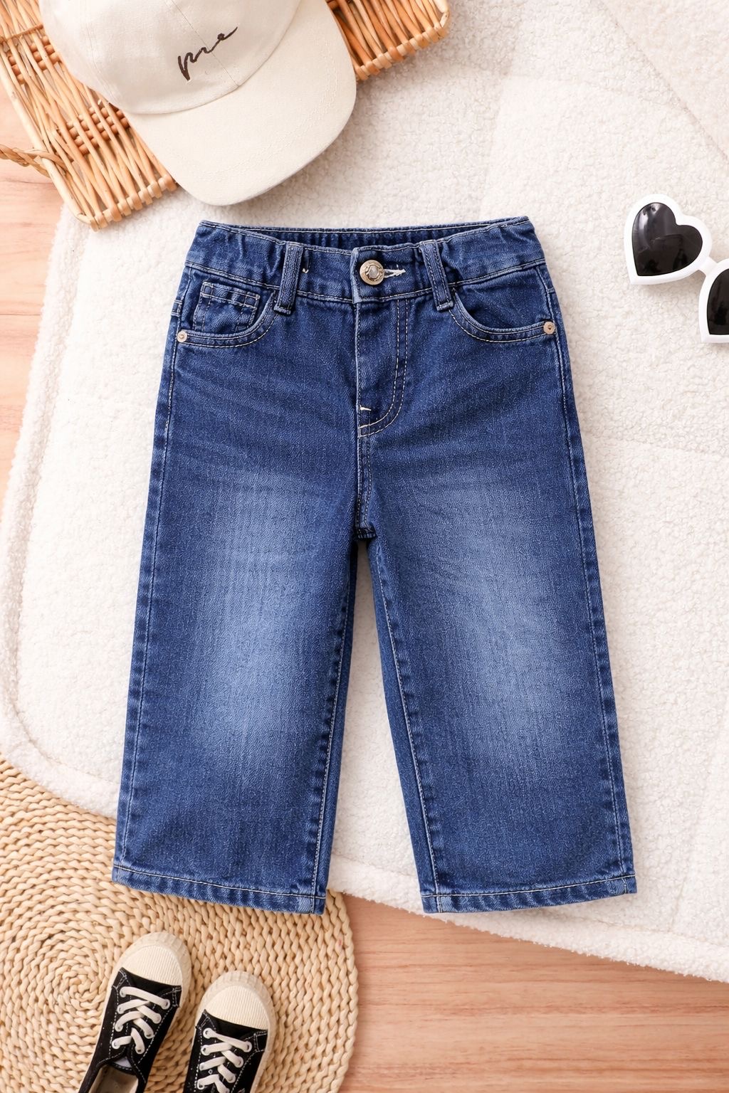 جينز بناتي بيبي وايد ليج