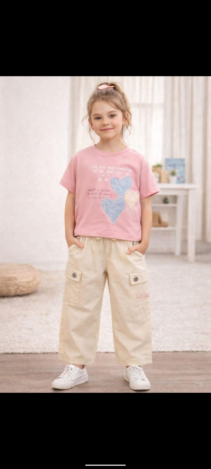 طقم بناتي بنطلون ميلتون قلب جينز