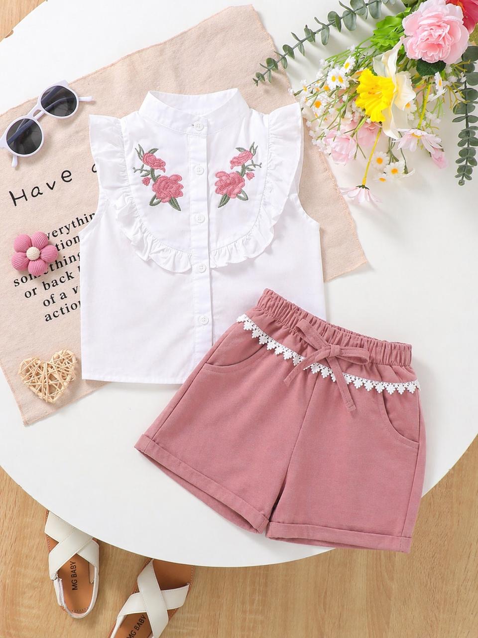 طقم بناتي ورده كشمير