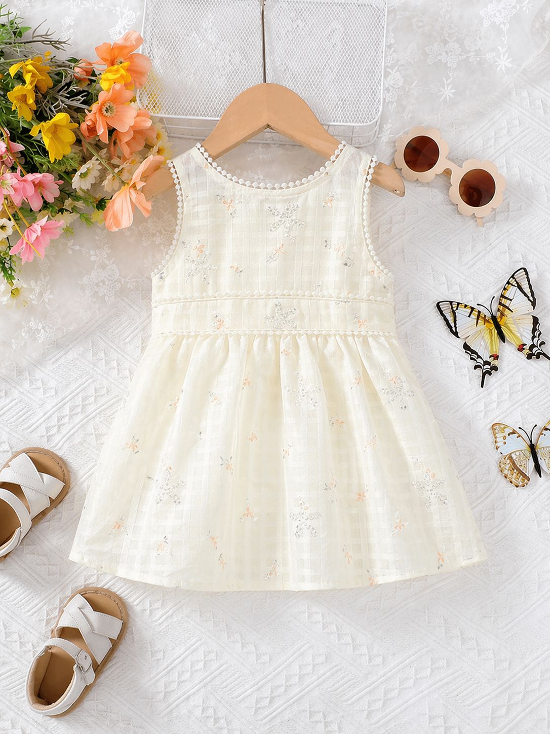 فستان بناتى بيبي مطبوع ورد